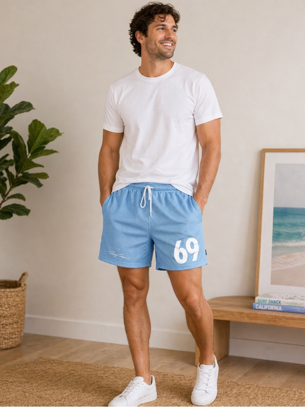 Danny Duncan 69 Mesh Light Blue Shorts